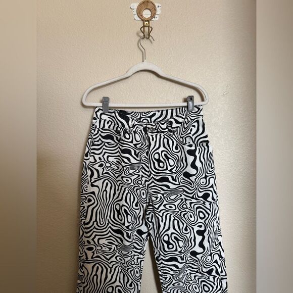 The Ragged Priest Mono Marble Dad Jean Size 30 Black White‎ Denim Messenger - Picture 5 of 9